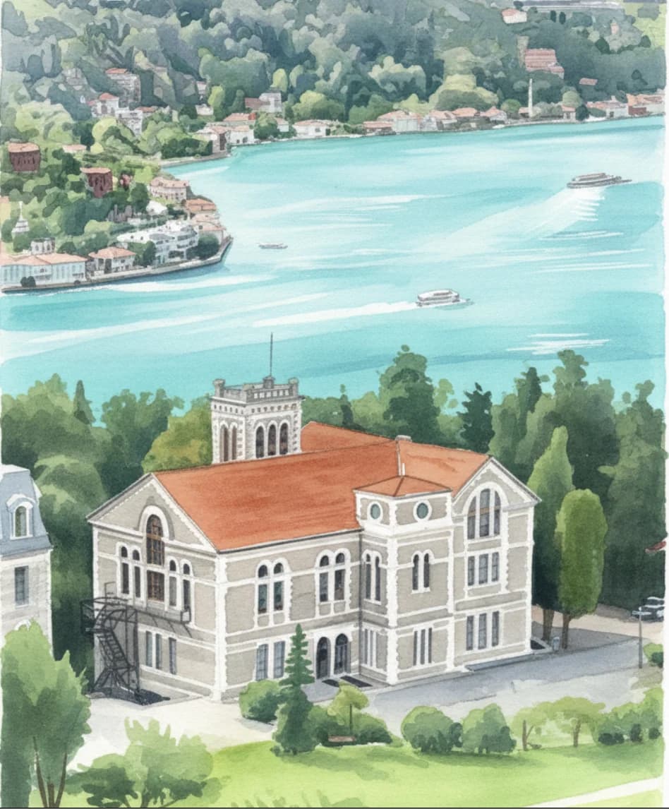 Boğaziçi Üniversitesi Güney Kampüs, sulu boya portre